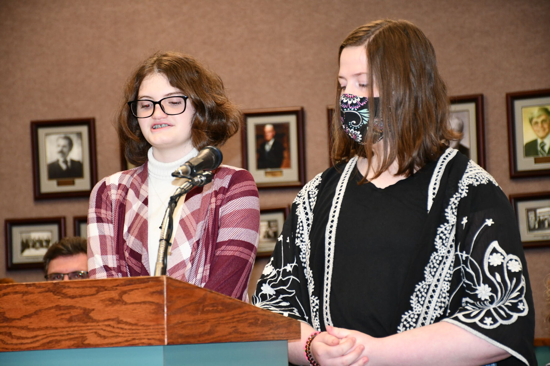 Keep IA open, Hopelyn Elmore and Verona Mitchell tell school board